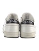 Prada Enameled Metal Triangle Leather Sneakers
