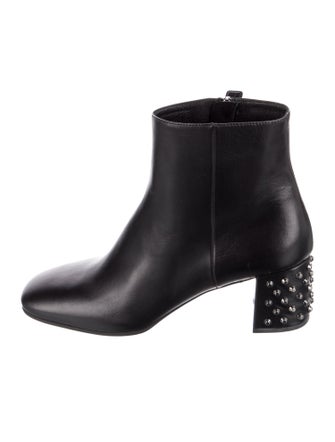 Prada Leather Studded Accents Boots
