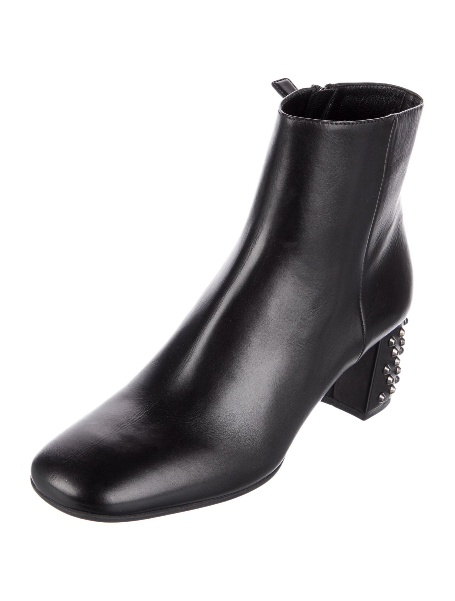 Prada Leather Studded Accents Boots