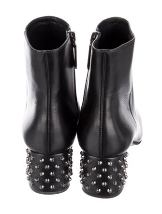 Prada Leather Studded Accents Boots