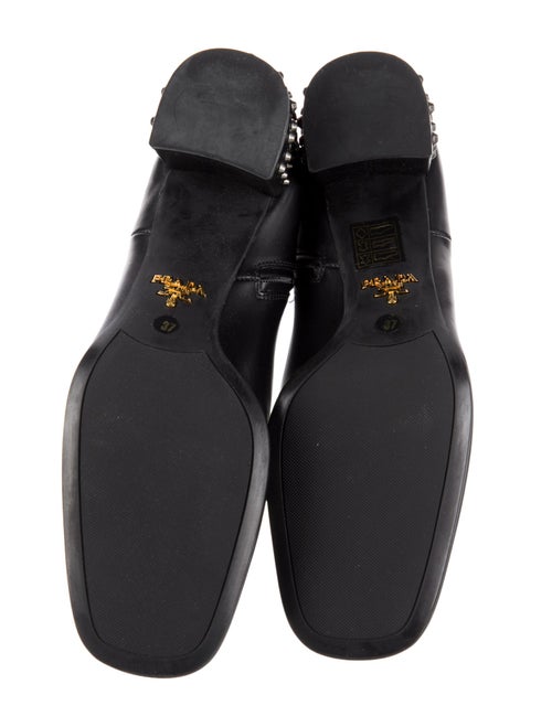 Prada Leather Studded Accents Boots