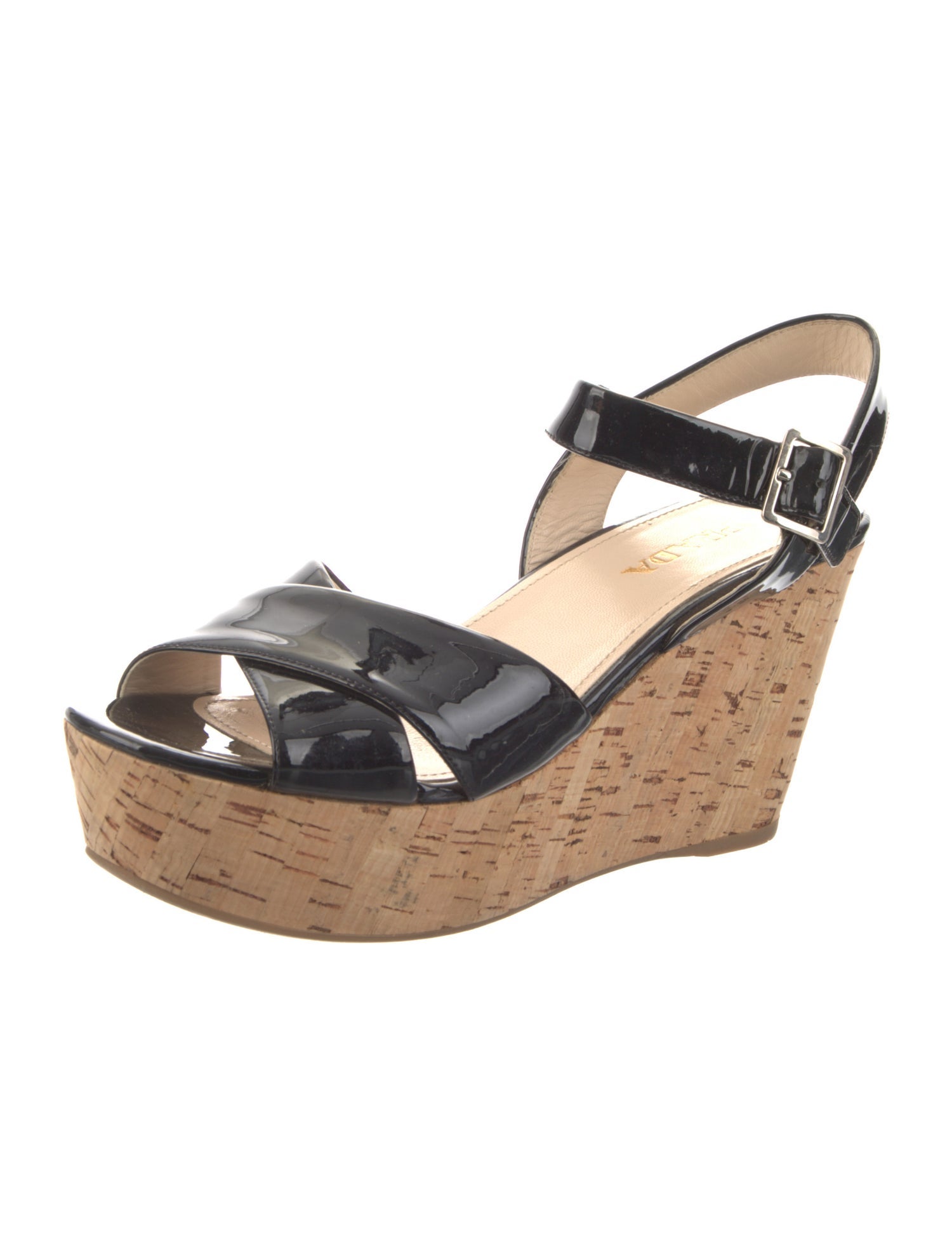 Prada Patent Leather Slingback Sandals