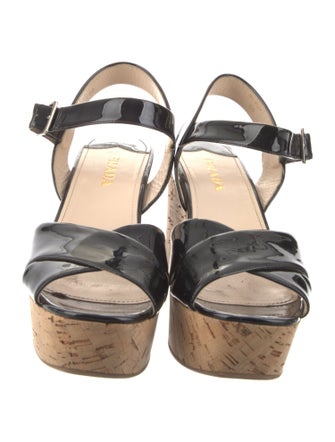 Prada Patent Leather Slingback Sandals