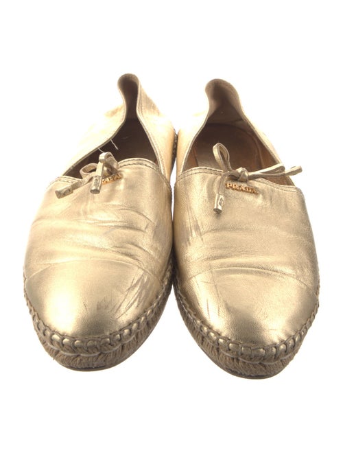 Prada Leather Bow Accents Espadrilles