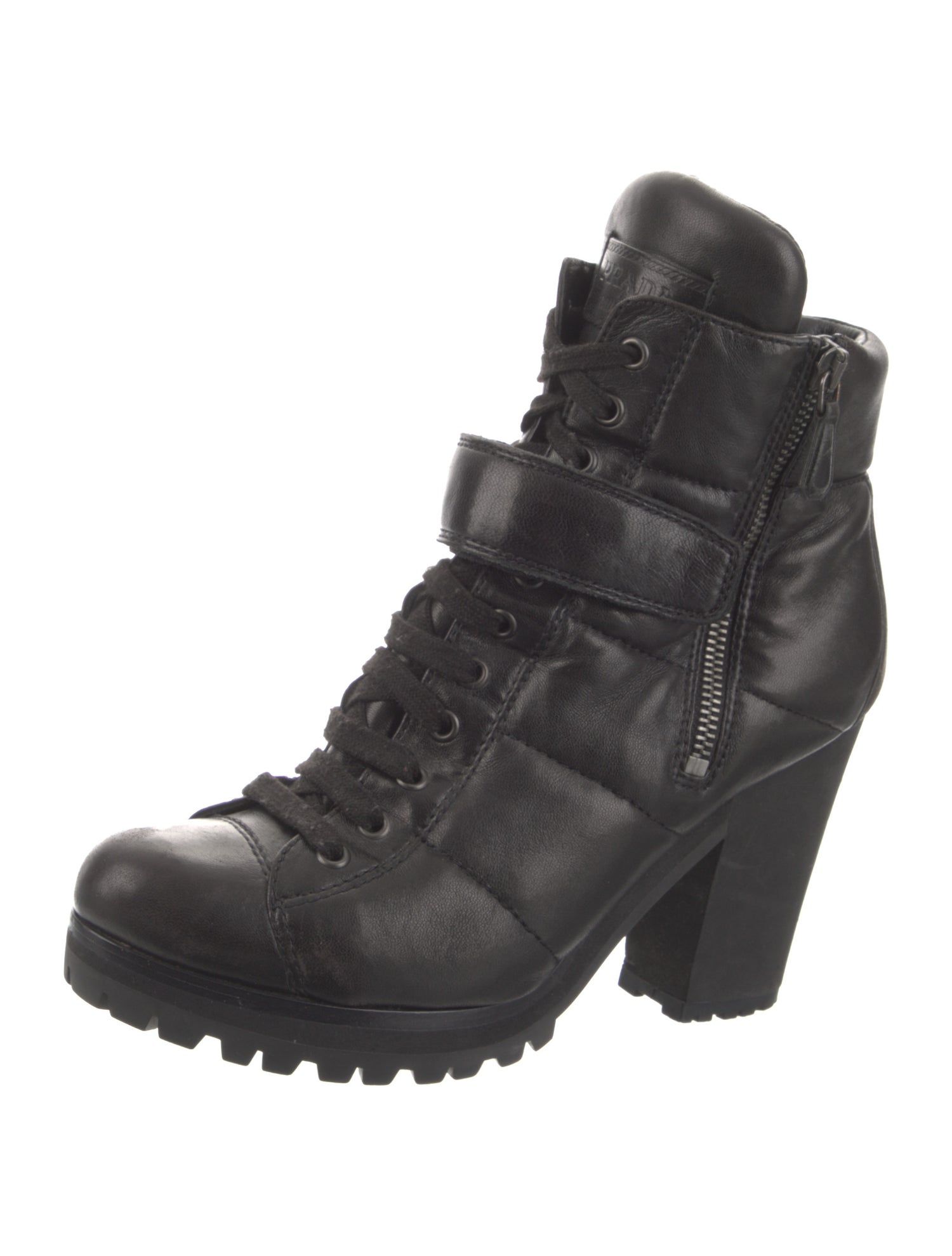 Prada Leather Combat Boots