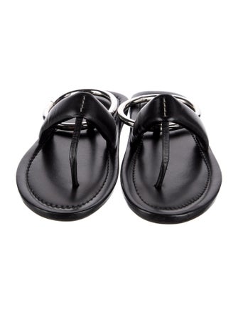 Prada Leather T-Strap Sandals
