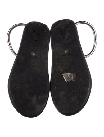 Prada Leather T-Strap Sandals