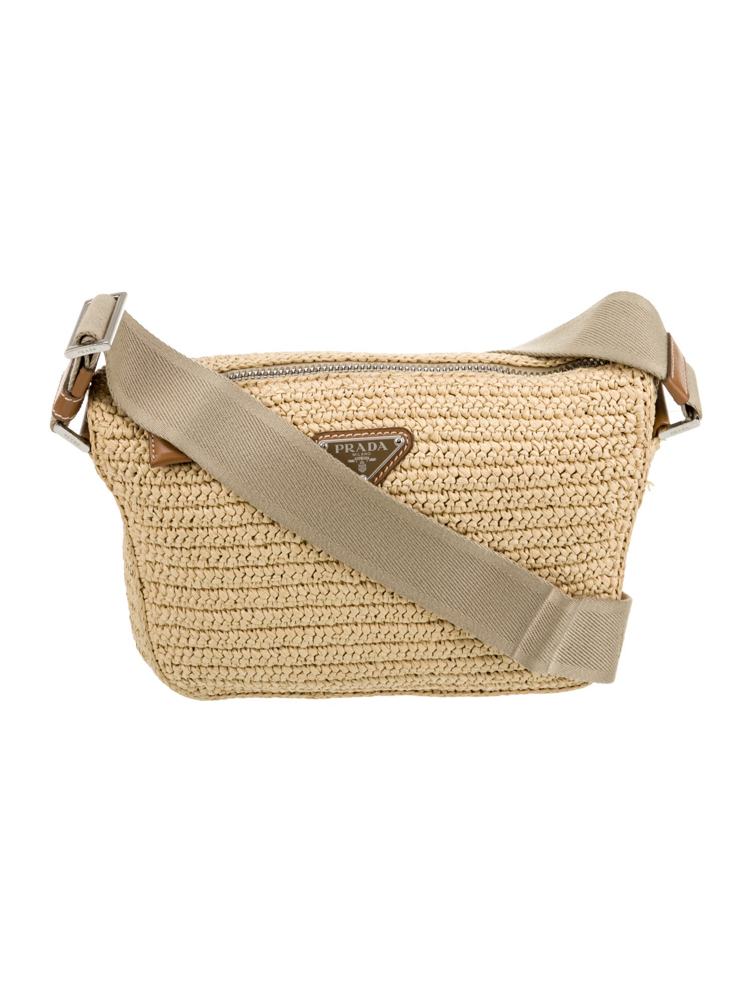 Prada Enameled Metal Triangle Messenger Bag