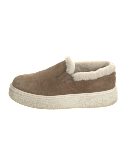 Prada Suede Faux Fur Trim Sneakers