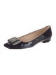 Prada Patent Leather Crystal Embellishments Ballet Flats