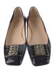 Prada Patent Leather Crystal Embellishments Ballet Flats