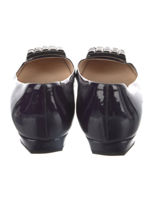 Prada Patent Leather Crystal Embellishments Ballet Flats
