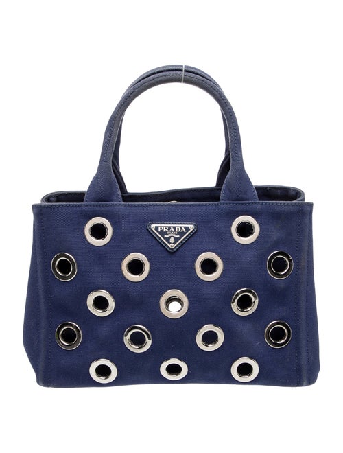 Prada Enameled Metal Triangle Grommet Canapa