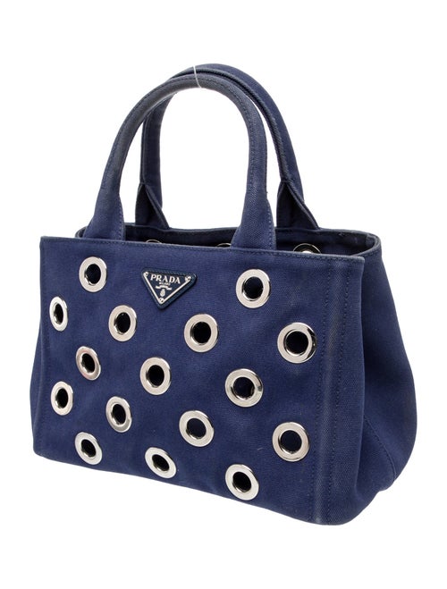 Prada Enameled Metal Triangle Grommet Canapa