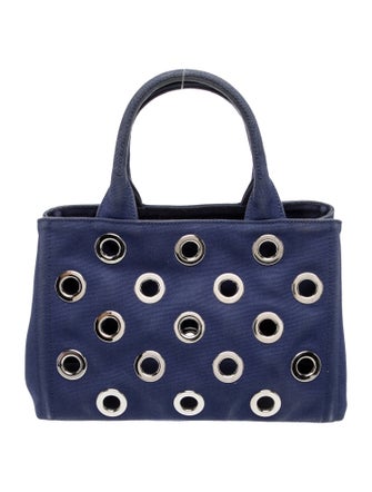 Prada Enameled Metal Triangle Grommet Canapa