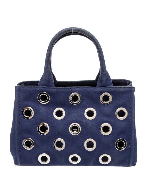 Prada Enameled Metal Triangle Grommet Canapa