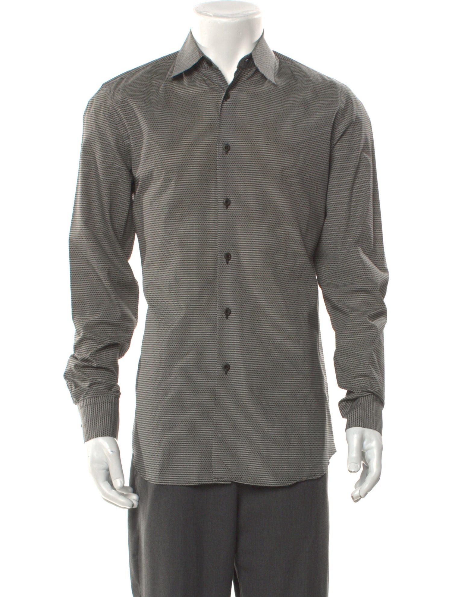 Prada Striped Long Sleeve Dress Shirt