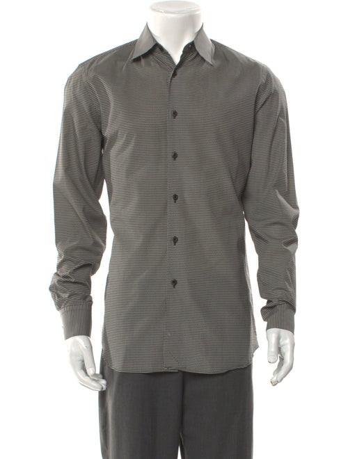 Prada Striped Long Sleeve Dress Shirt