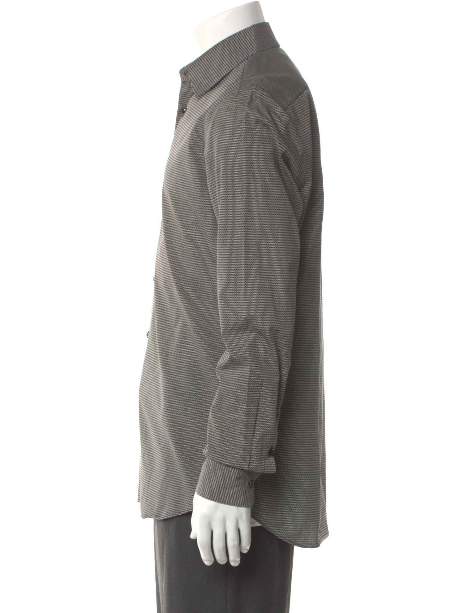 Prada Striped Long Sleeve Dress Shirt