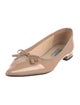 Prada Patent Leather Bow Accents Ballet Flats