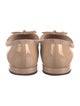 Prada Patent Leather Bow Accents Ballet Flats