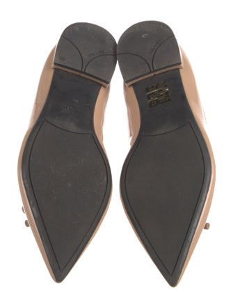 Prada Patent Leather Bow Accents Ballet Flats