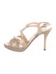 Prada Patent Leather Bow Accents Slingback Sandals