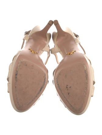 Prada Patent Leather Bow Accents Slingback Sandals