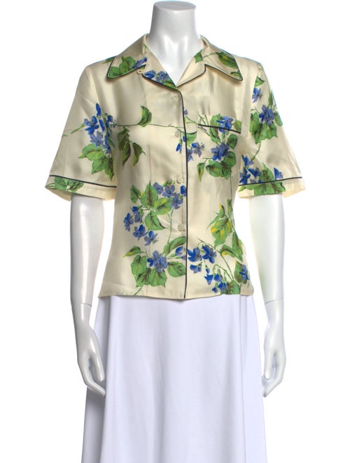 Prada 2019 Silk Button-Up Top
