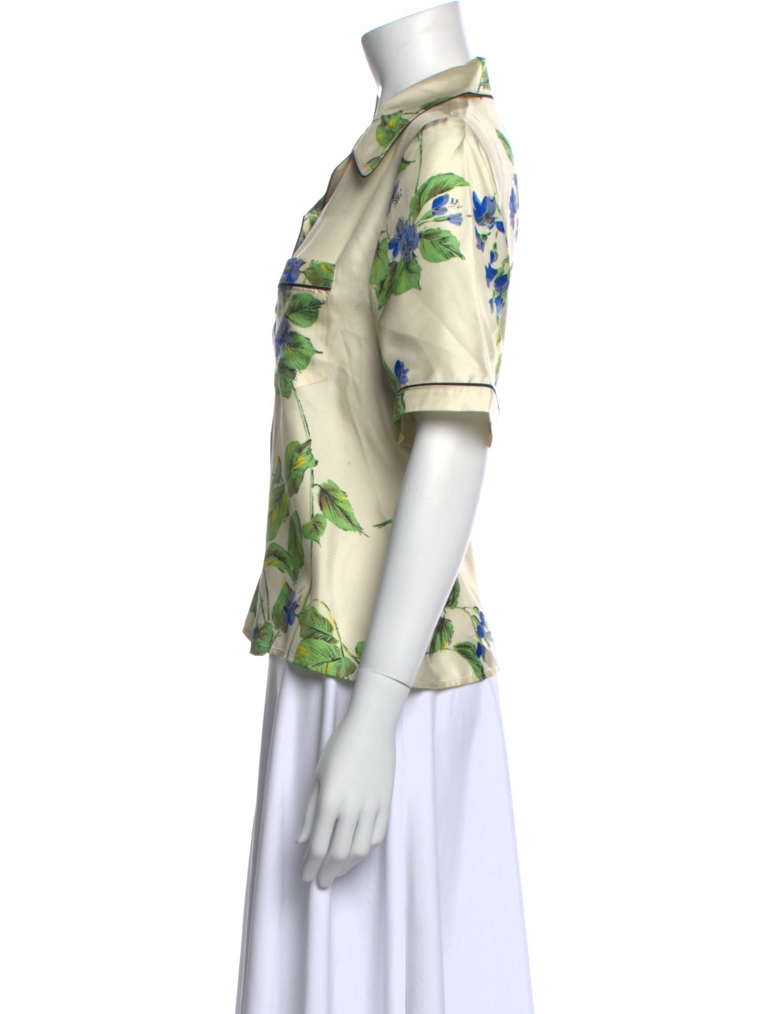 Prada 2019 Silk Button-Up Top