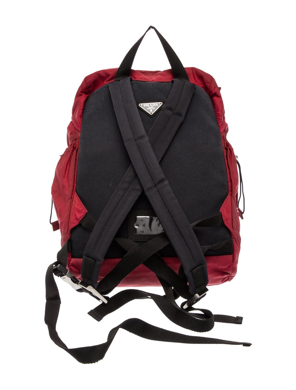 Prada Backpack Red Nylon Colorblock Pattern Antiq… - image 4