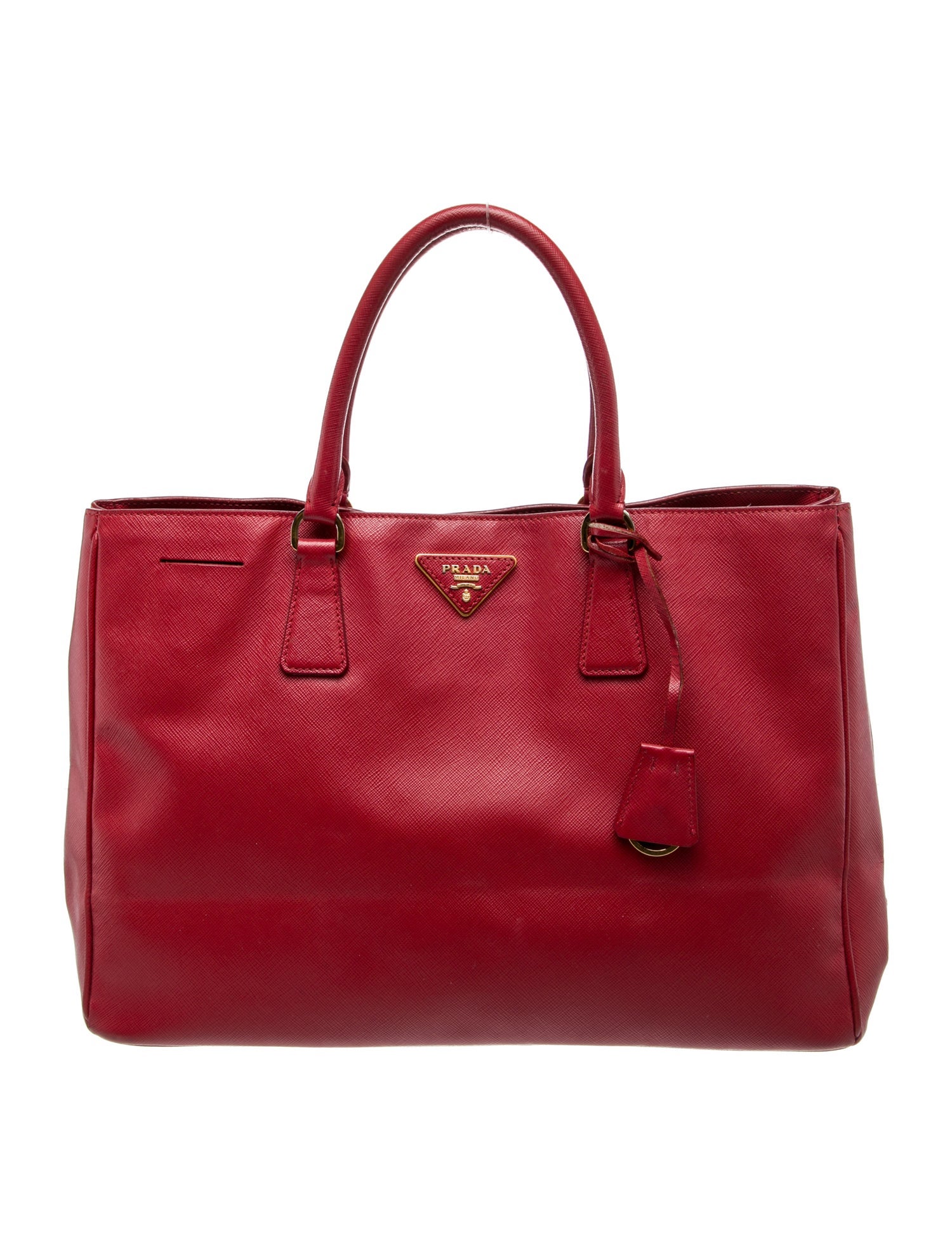 Prada Enameled Metal Triangle Double