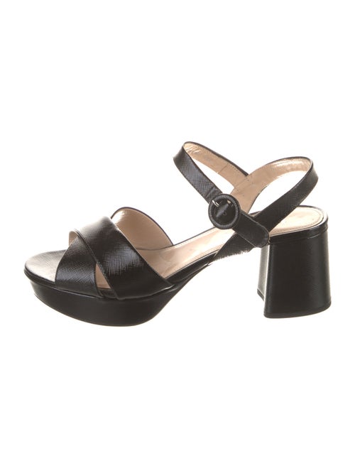 Prada Saffiano Leather Slingback Sandals