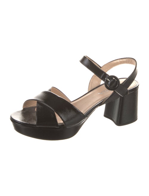 Prada Saffiano Leather Slingback Sandals