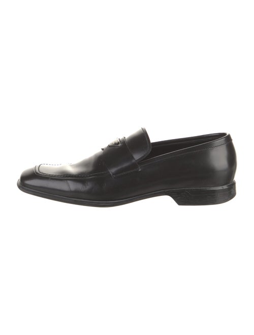 Prada Patent Leather Embroidered Accent Loafers