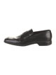 Prada Patent Leather Embroidered Accent Loafers