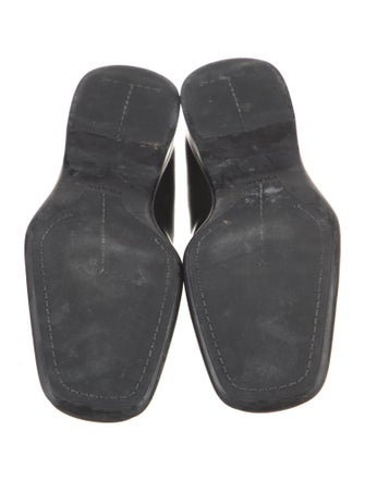 Prada Patent Leather Embroidered Accent Loafers