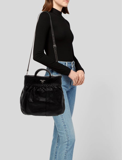 Prada Leather Top Handle Bag
