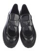 Prada Leather Embroidered Accent Loafers
