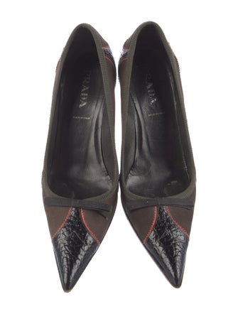 Prada Suede Patterned Pumps