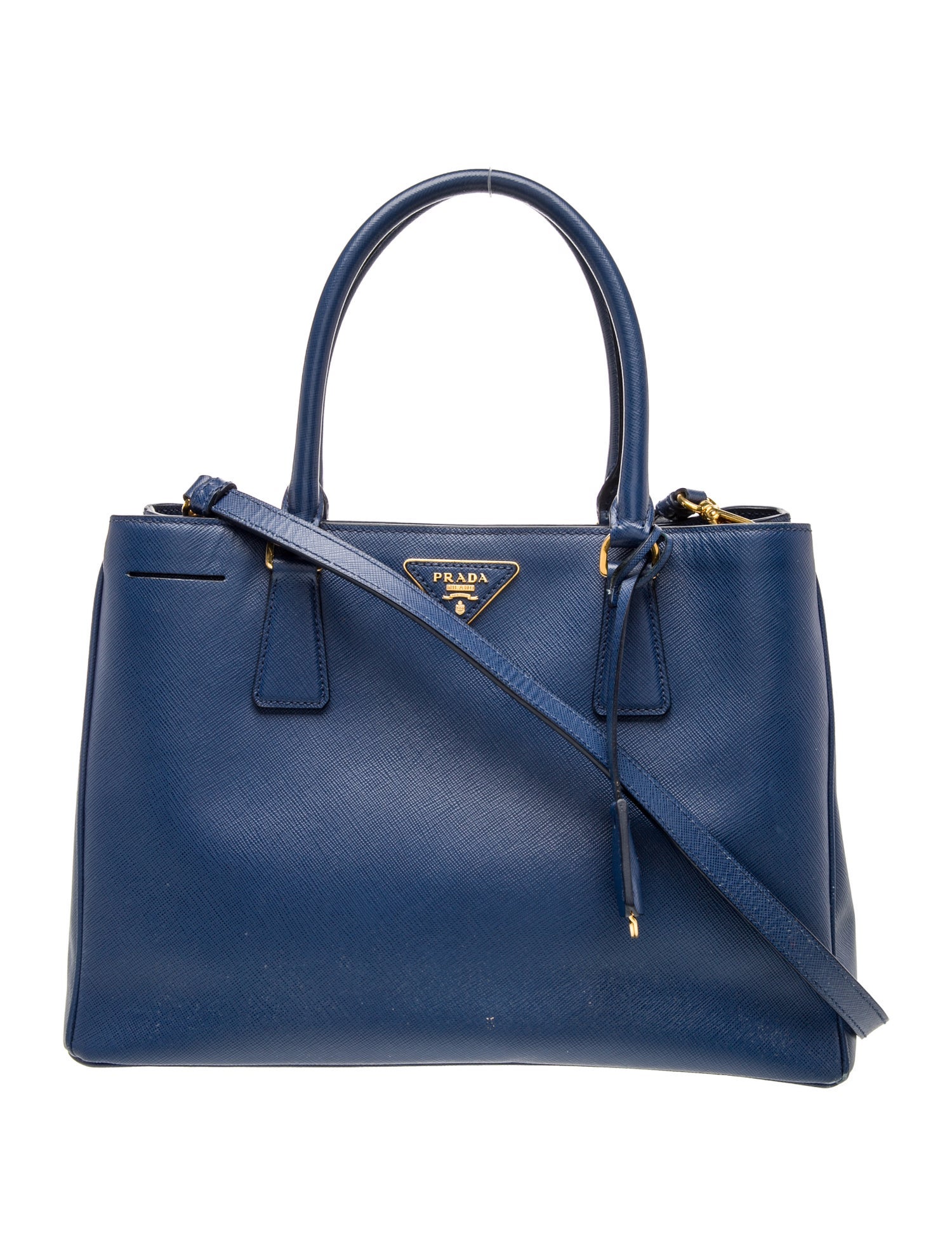 Prada Enameled Metal Triangle Top Handle Bag