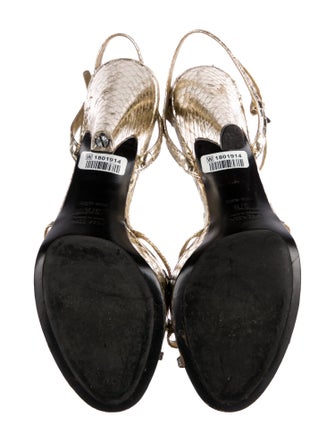 Prada Snakeskin Colorblock Pattern Sandals