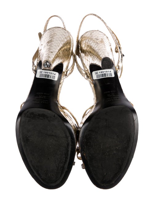 Prada Snakeskin Colorblock Pattern Sandals