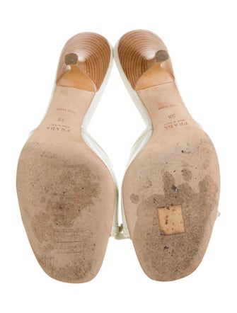 Prada Leather Cutout Accent Mules