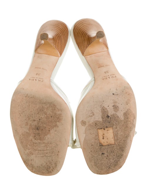 Prada Leather Cutout Accent Mules
