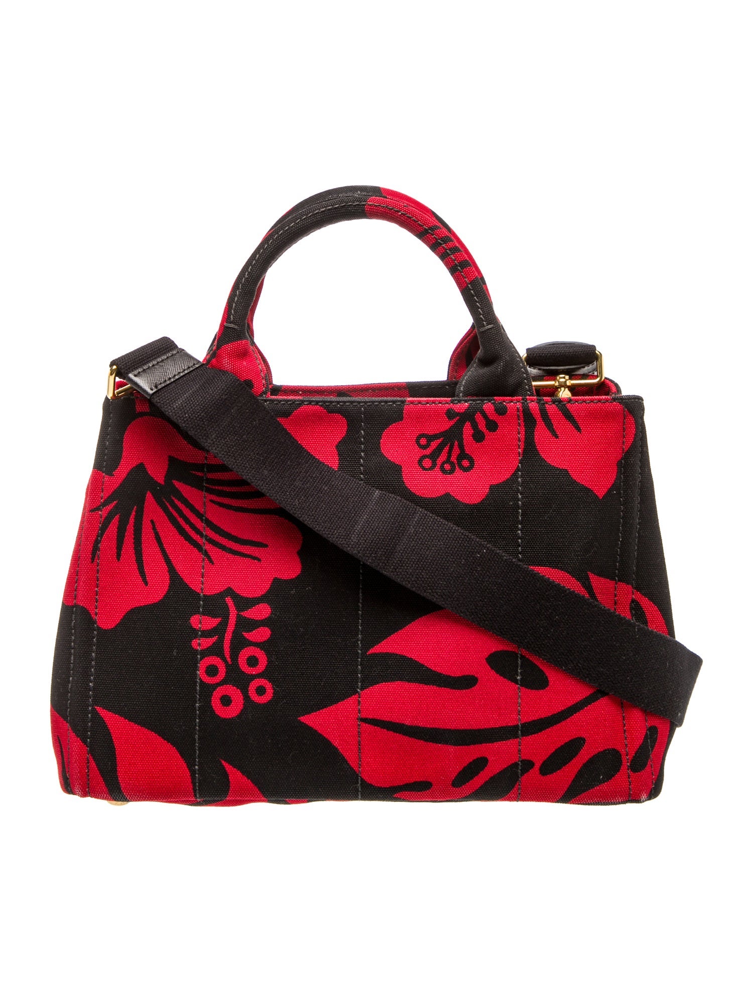 Prada Enameled Metal Triangle Top Handle Bag