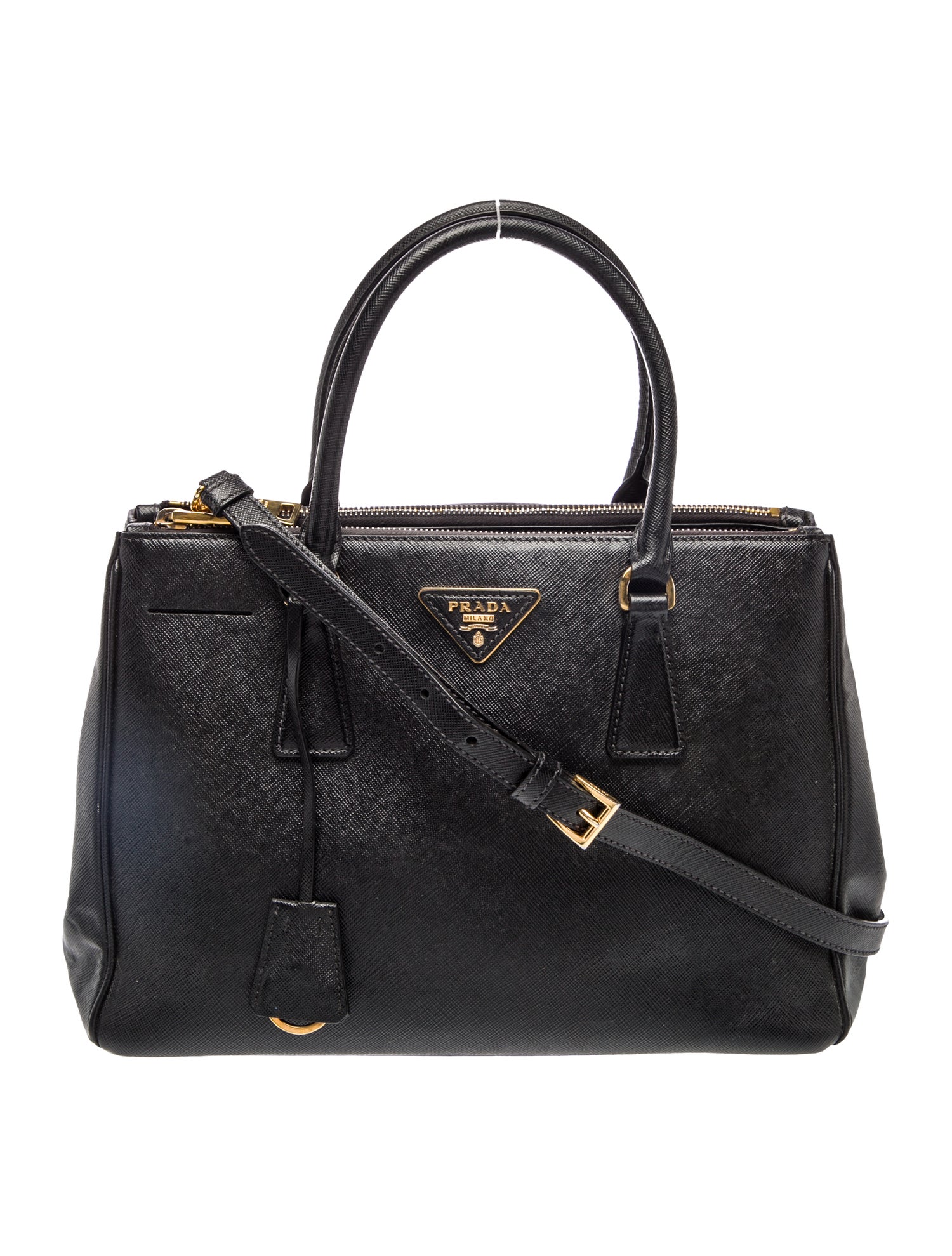 Prada Saffiano Lux Leather Galleria Double Zip Small