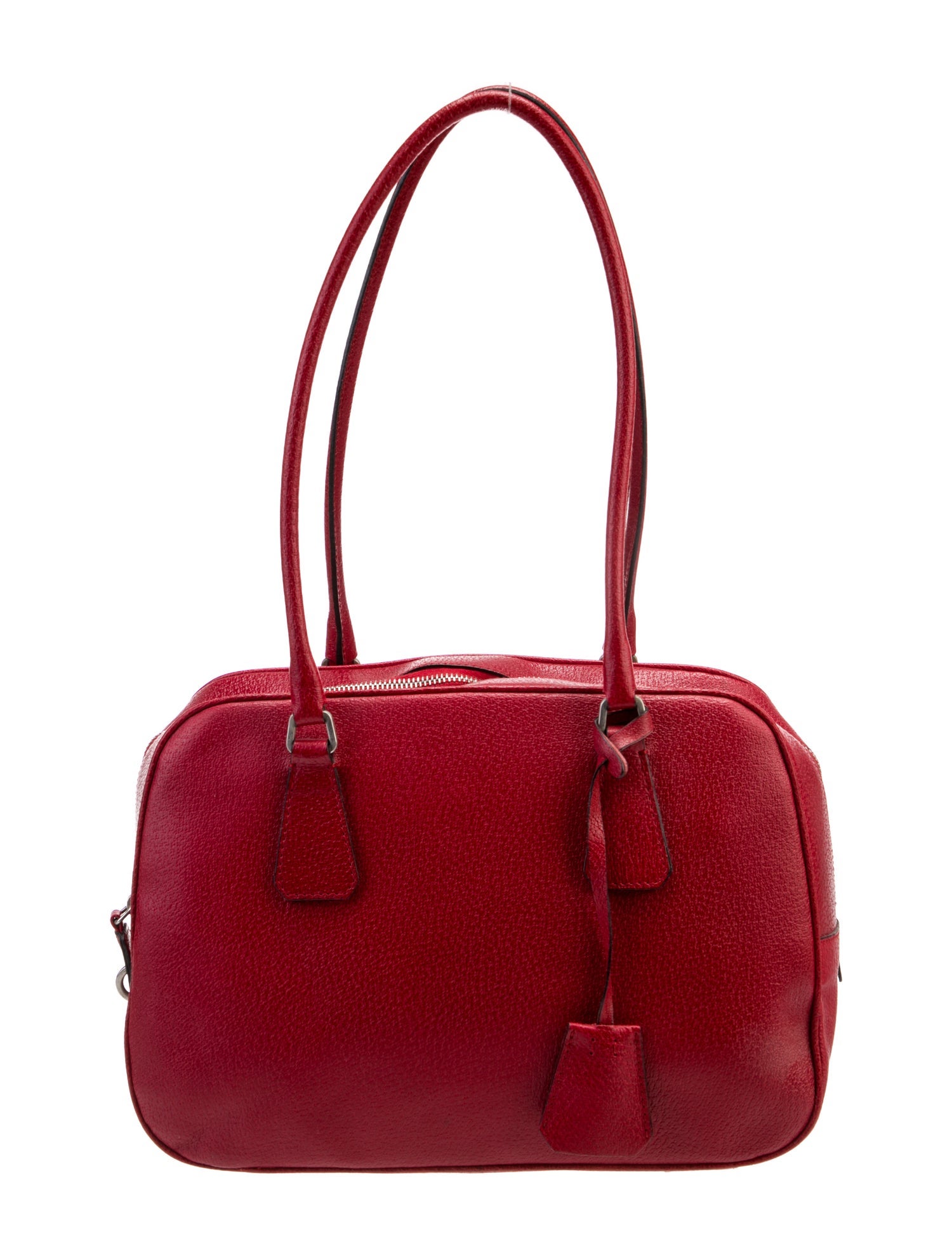 Prada Enameled Metal Triangle Bauletto