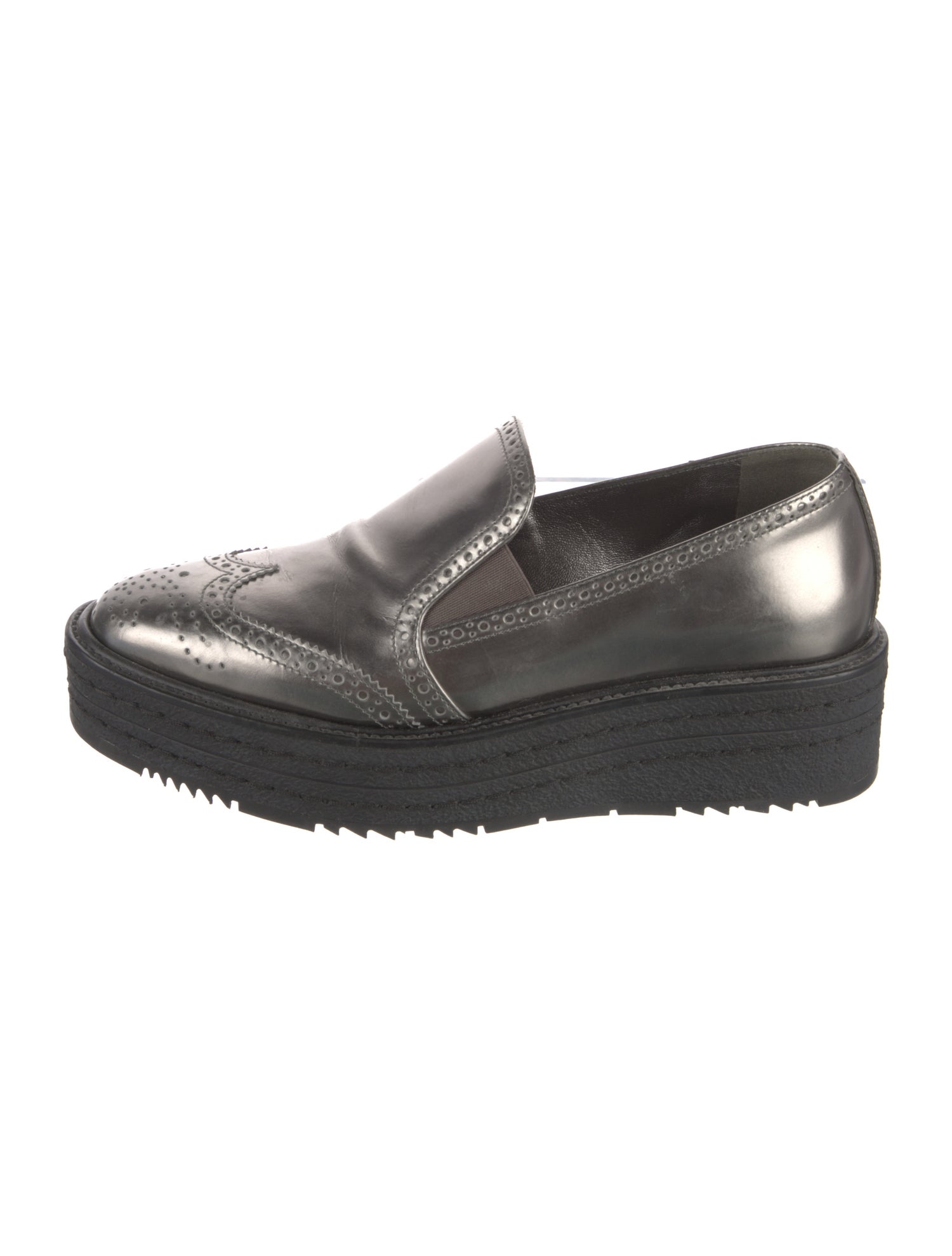 Prada Patent Leather Lasercut Accents Loafers