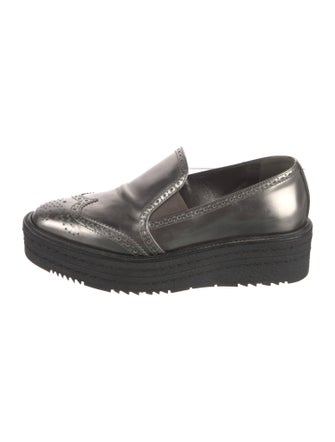Prada Patent Leather Lasercut Accents Loafers